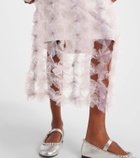 Susan Fang Fringed floral midi skirt
