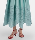 Elie Saab Lace-trimmed silk-blend midi dress