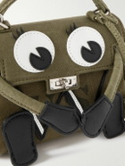 READYMADE - Dr. Woo Monster Cross-Grain Leather-Trimmed Cotton-Drill Messenger Bag
