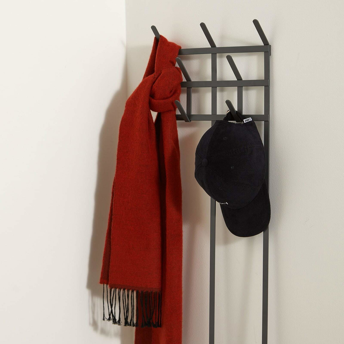 HAY Tape Coat Rack - Large in Charcoal 