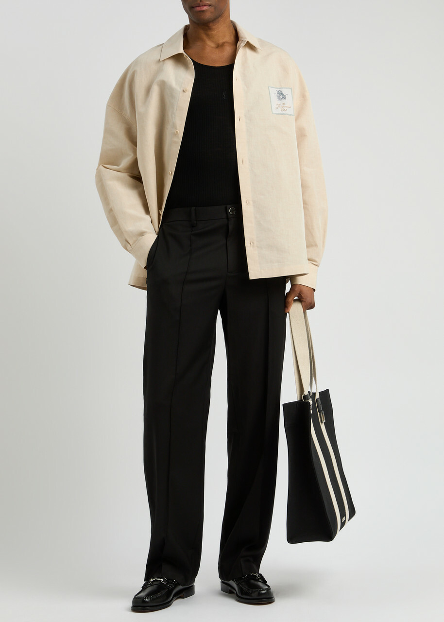 Jacquemus La Chemise Atelier Linen-blend Shirt Off White Jacquemus