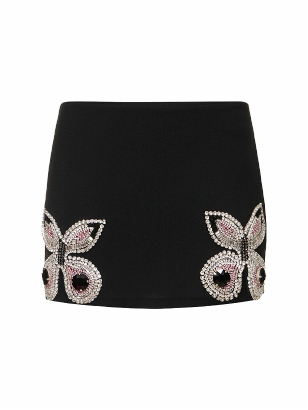 Photo: AREA - Butterfly Embellished Wool Mini Skirt