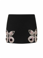 AREA - Butterfly Embellished Wool Mini Skirt