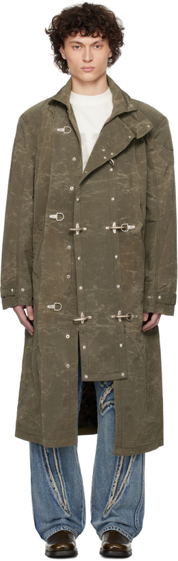 Photo: Thug Club Khaki Scarred Bio Soldier Trench Coat