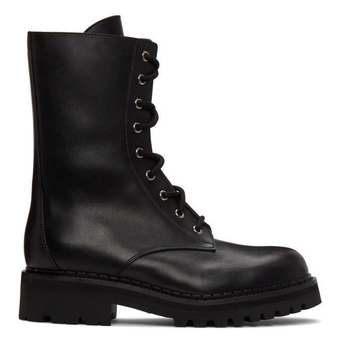 Photo: Moschino Black Lace-Up Ankle Boots