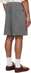 Palm Angels Gray Waist Logo Sweat Shorts