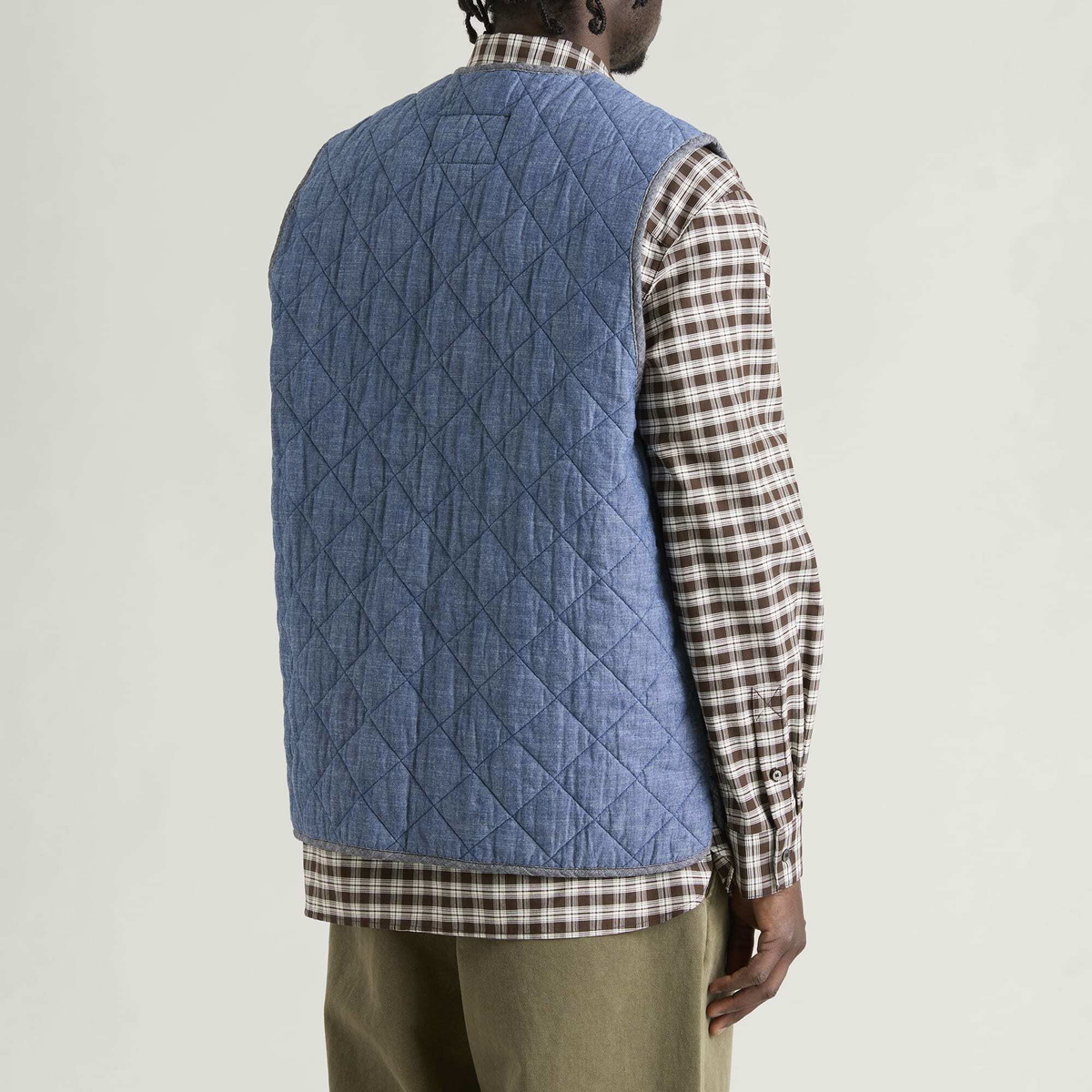 Barbour Men's x A.P.C. Zip-in Quilt Liner in Chambray
