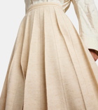 Loro Piana Fumiko wool, linen and silk midi skirt