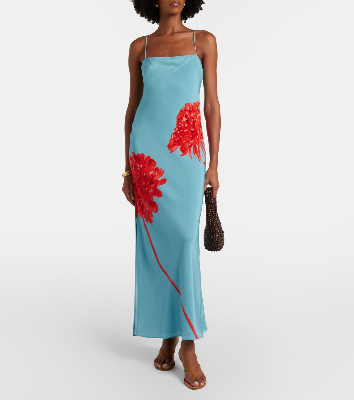 SIR Amelie floral silk crêpe maxi dress