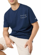 MC2 Saint Barth Man Cotton T-shirt With Avanti Lazio, Famoje 3 Goal! Embroidery | Ss Lazio Special Edition