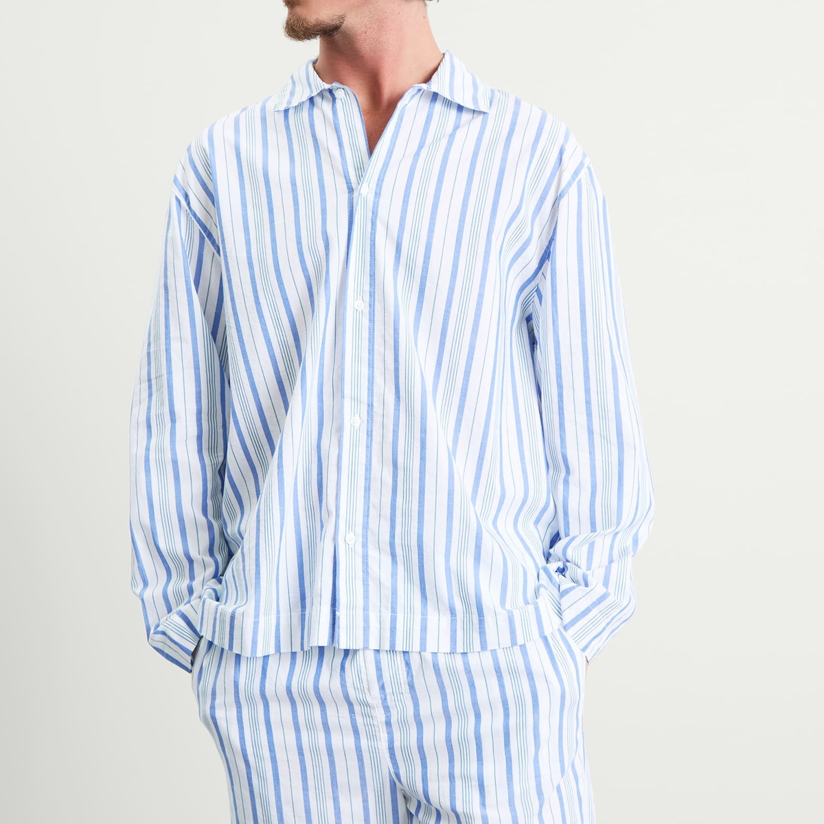 Calvin Klein Men's Cotton Poplin Pyjama Set in White