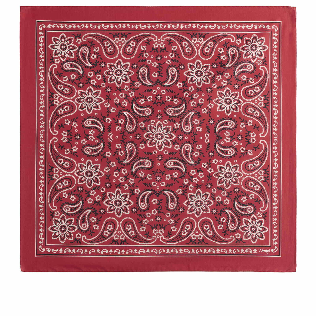 Drake's Men's Classic Paisley Bandana in Red 