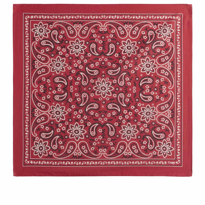 Photo: Drake's Men's Classic Paisley Bandana in Red 