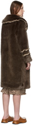 Shrimps Brown Faux-Fur Brandy Coat