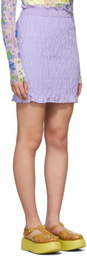 MSGM Purple Stretch Ruched Skirt