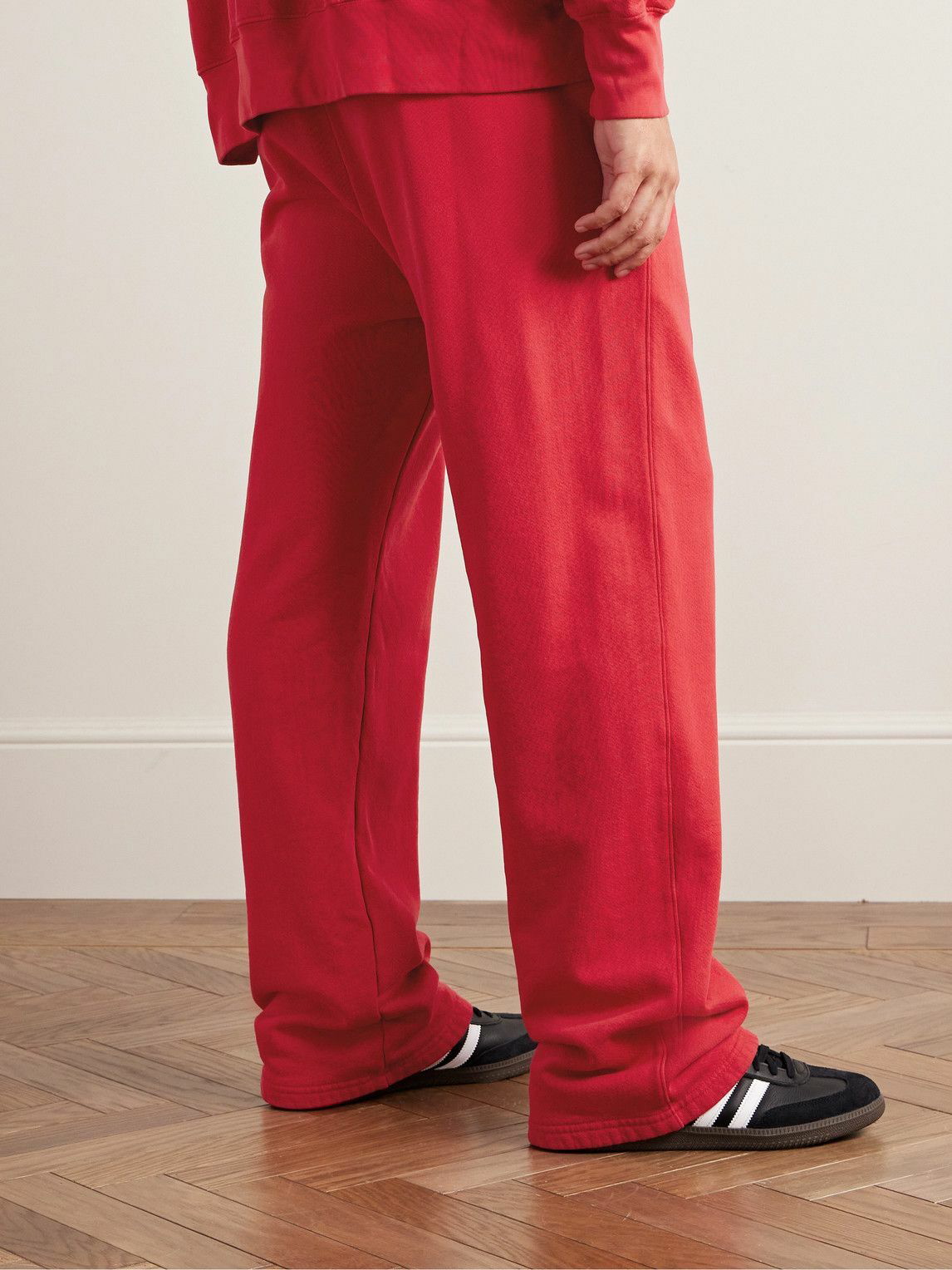 LES TIEN Straight-Leg Garment-Dyed Cotton-Jersey Sweatpants for Men