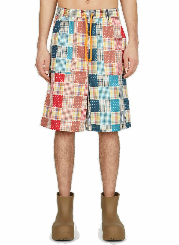 Photo: (Di)vision - Patchwork Check Shorts in Red