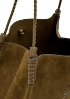 Etro Libra Medium Leather and Suede Tote - Khaki - One Size