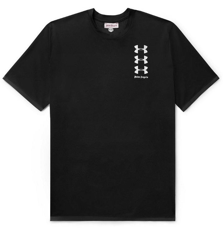 Photo: Palm Angels - Under Armour Perforated Logo-Print Celliant T-Shirt - Black