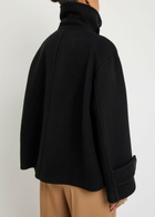 Chloe Double-breasted Wool-blend Jacket Black