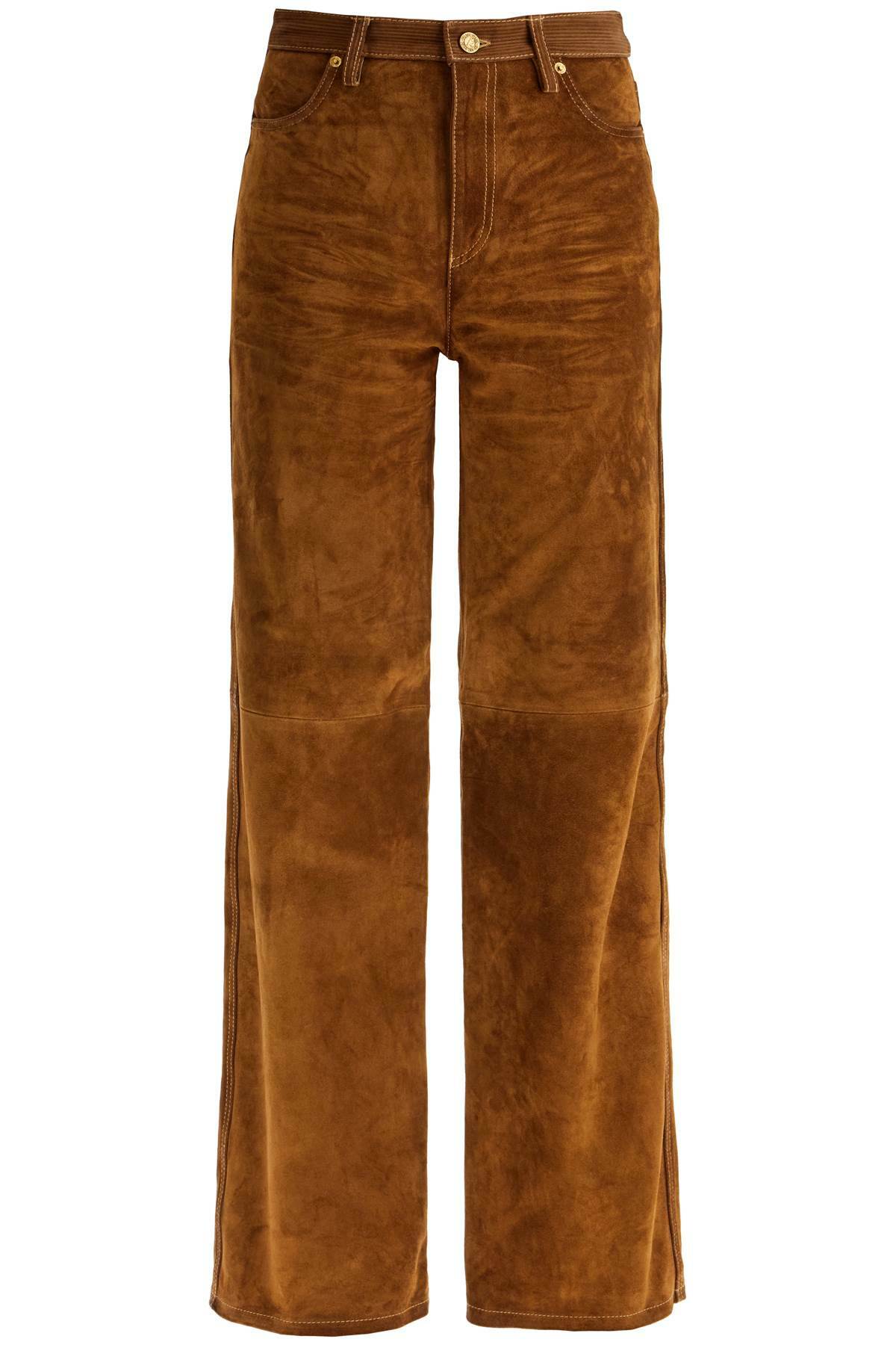 GOLDEN GOOSE suede leather pants for men Brown