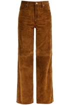 GOLDEN GOOSE suede leather pants for men Brown