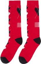 Charles Jeffrey Loverboy Two-Pack Red Argyle Socks
