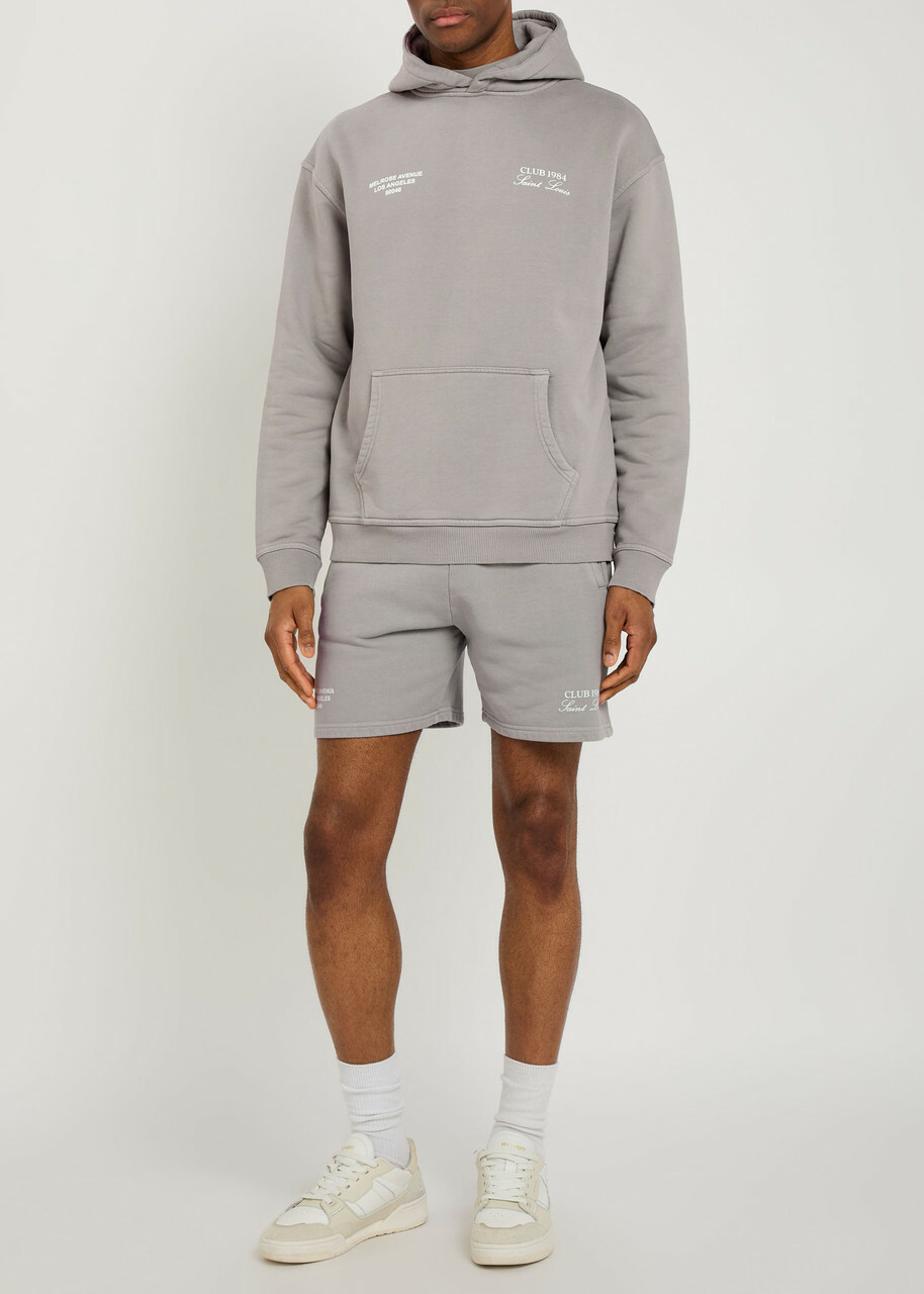 Club 1984 Melrose Hooded Cotton Sweatshirt Grey
