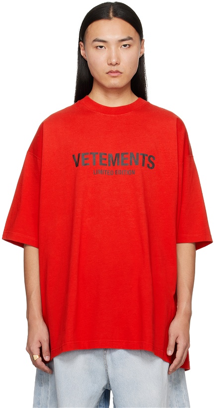 Photo: VETEMENTS Red 'Limited Edition' T-Shirt