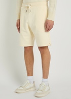 Ami Paris Logo-embossed Cotton Shorts Cream