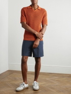 Incotex - Teknosartorial Wide-Leg Cotton-Blend Shorts - Blue