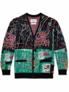 Wacko Maria - Jean-Michel Basquiat Jacquard-Knit Cardigan - Black