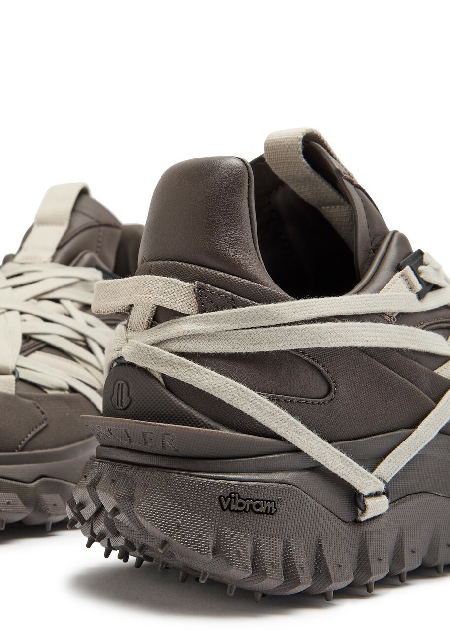 Rick Owens Trailgrip Megalace Leather Sneakers Grey