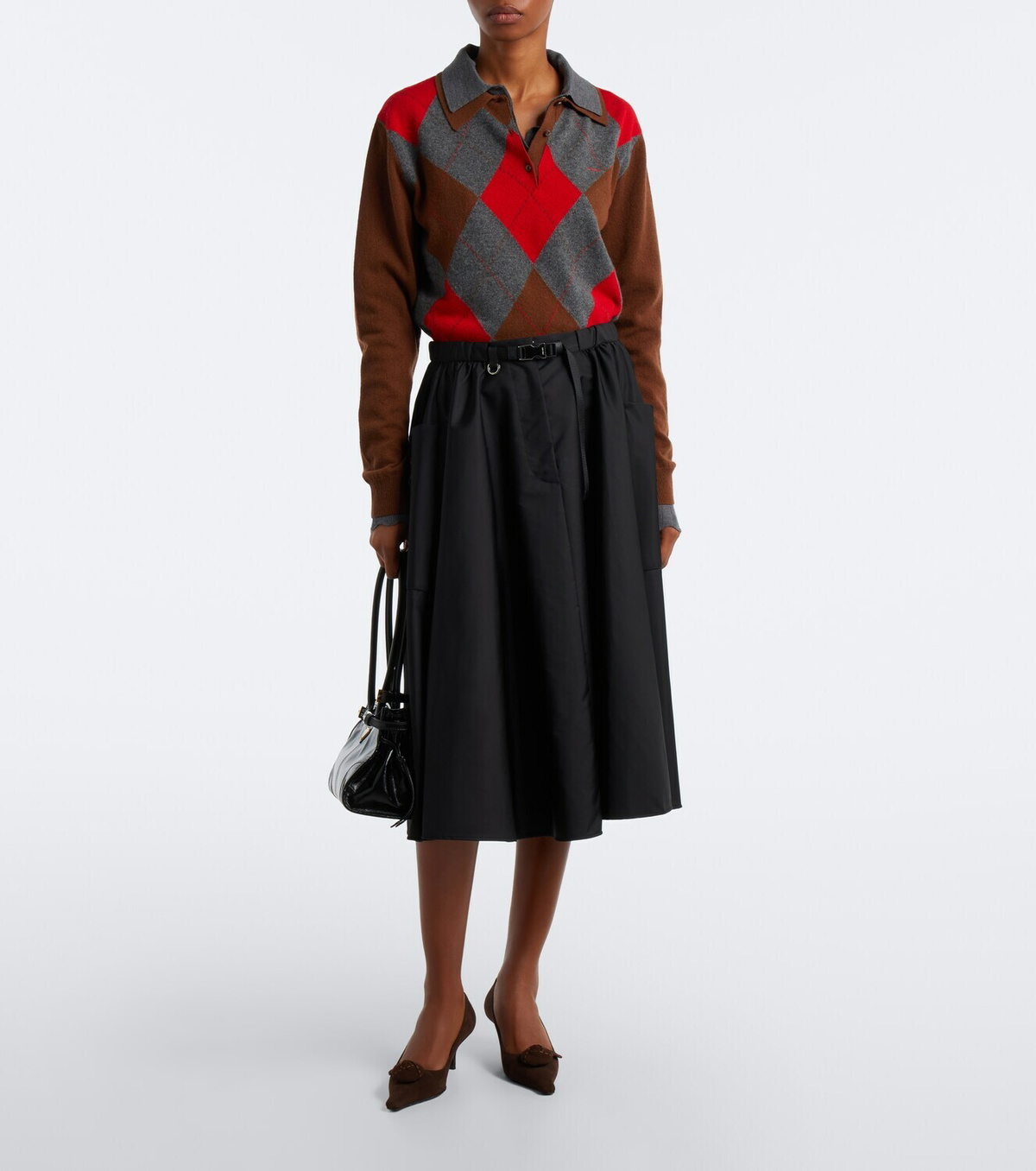 Prada Floral-appliqué suede pumps