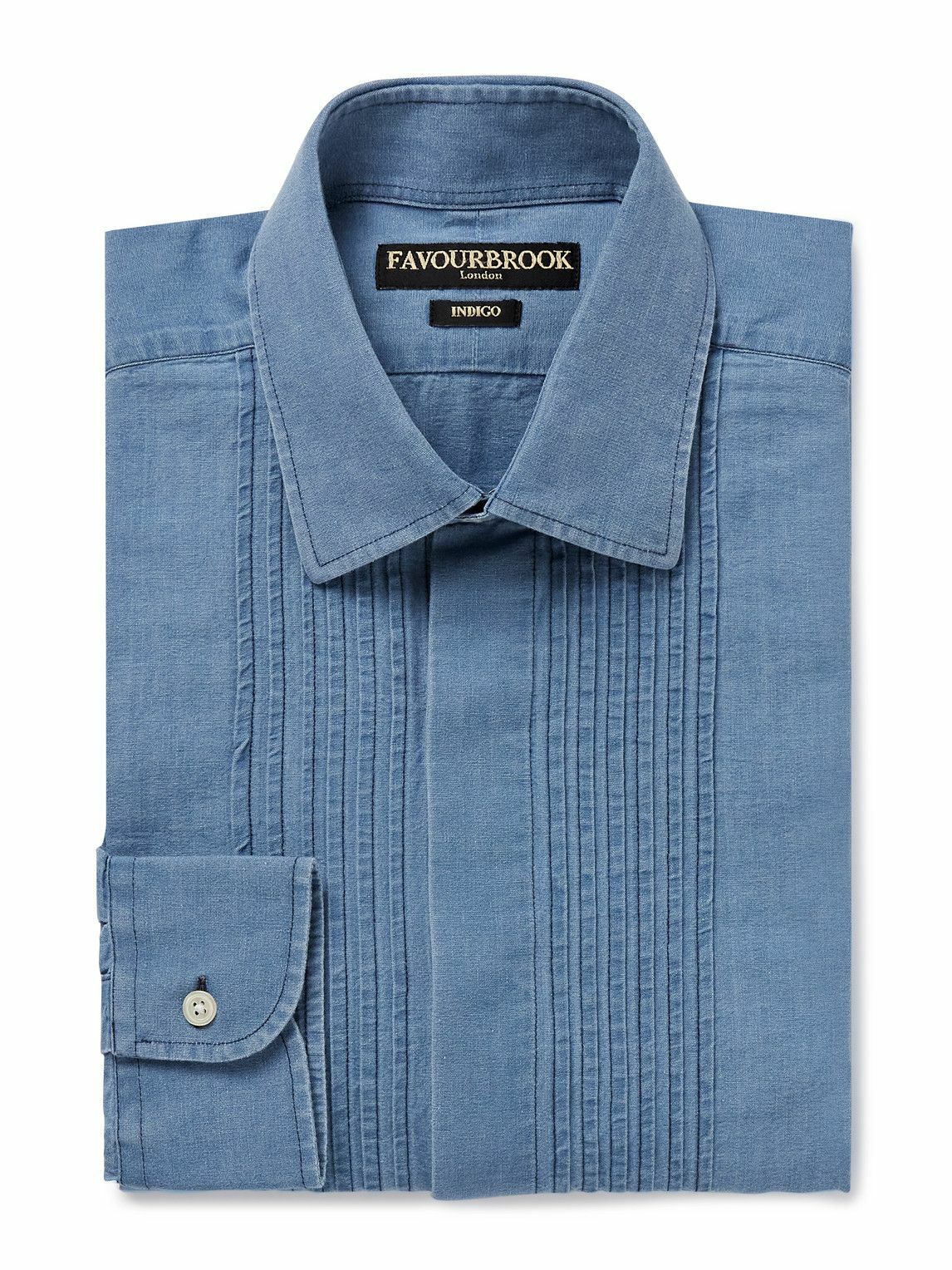 Favourbrook - Bib-Front Cotton-Chambray Shirt - Blue