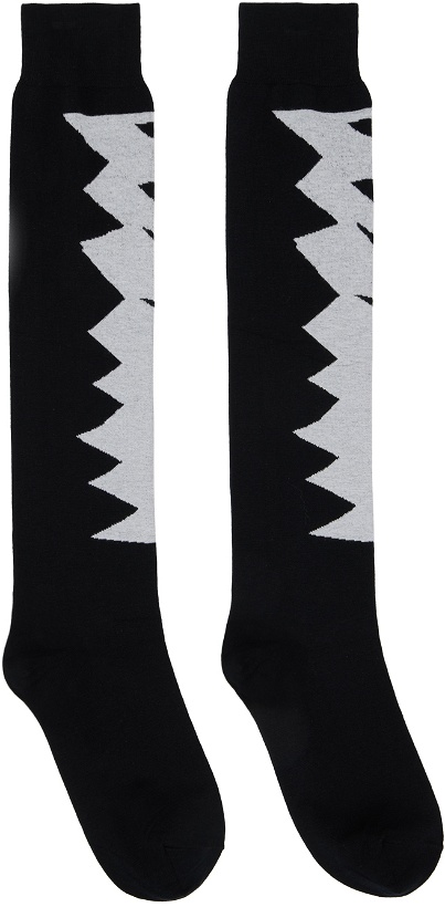 Photo: Comme des Garçons Homme Plus Black & Gray Graphic Socks