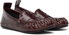 Acne Studios Burgundy Leather Saddle Loafers