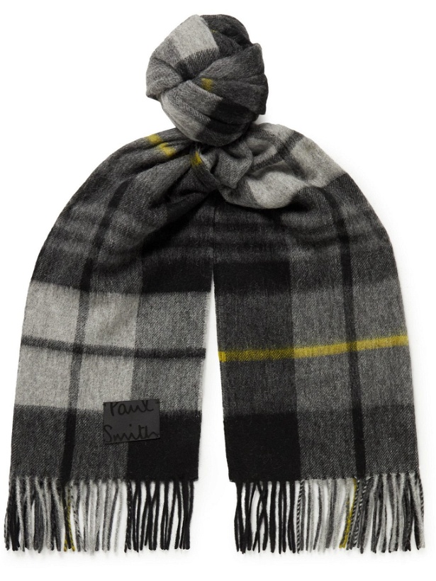Photo: Paul Smith - Fringed Checked Wool Scarf