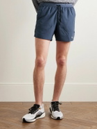NIKE RUNNING - Stride Straight-Leg Mesh-Panelled Dri-FIT Ripstop Drawstring Shorts - Blue