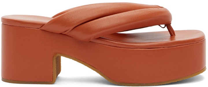 Photo: Dries Van Noten Orange Platform Thong Heeled Sandals