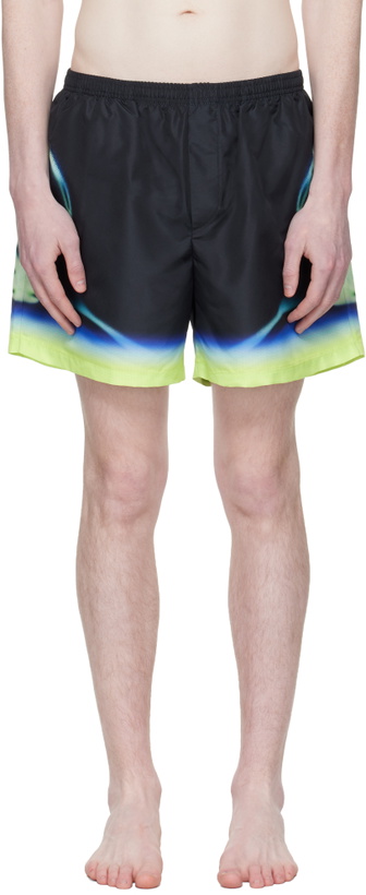Photo: Casablanca Black Sporchid Printed Swim Shorts