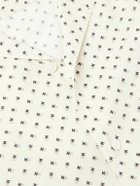 CELINE - Camp-Collar Logo-Print Voile Shirt - Neutrals
