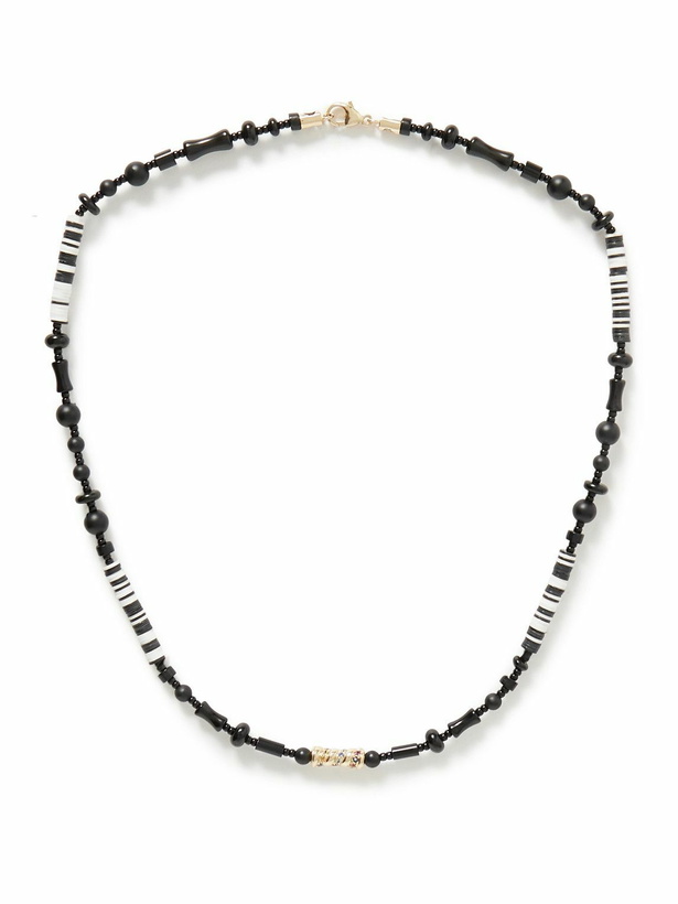 Photo: Luis Morais - 14-Karat Gold, Agate and Sapphire Beaded Necklace
