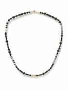 Luis Morais - 14-Karat Gold, Agate and Sapphire Beaded Necklace