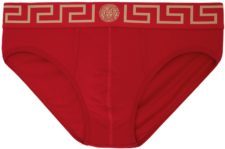 Photo: Versace Underwear Red Greca Border Briefs