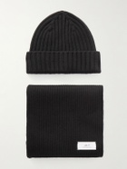 Mr P. - Ribbed Cashmere Beanie and Scarf Set