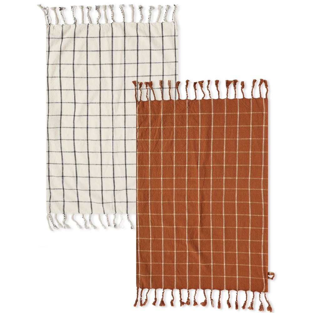 OYOY Gobi Tea Towel Pack of 2 in Off White/Rubber OYOY