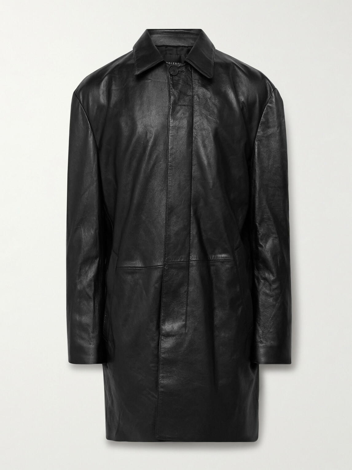 Balenciaga - Leather Coat - Black