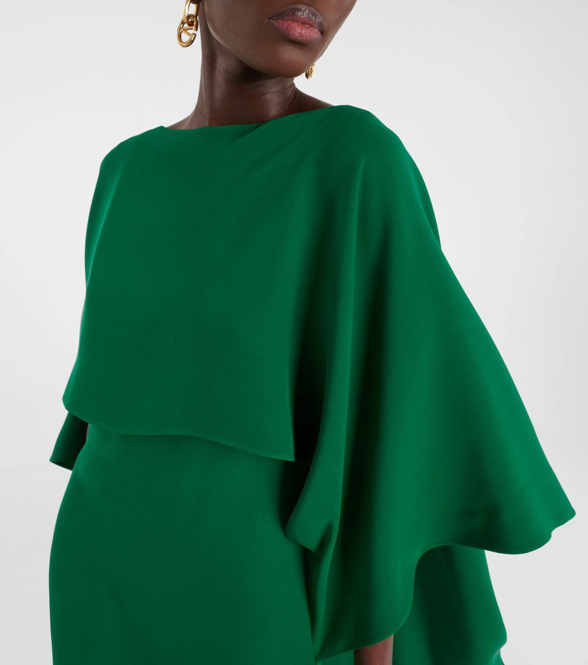 Valentino Caped silk midi dress