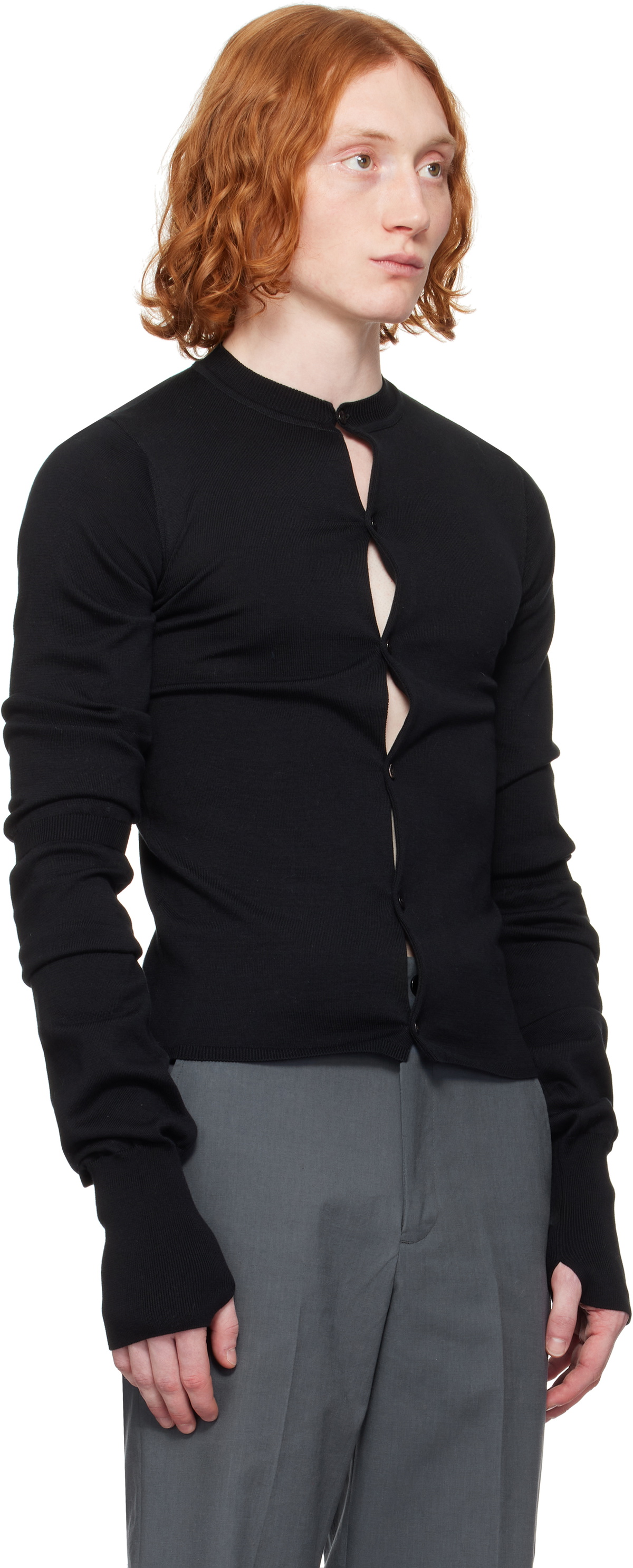 OUAT Black Office Crewneck Cardigan